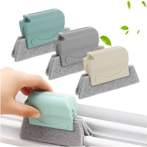 Brosses de Nettoyage pour Rainures, 3 Pièces Brosse de nettoyage de Fenêtre avec Tampons, Nettoyage Rapide de Tous les Coins , (1/4)