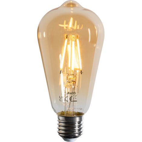 E27 Dimmable LED Filament Bulb ST64 Gold 4.5W 450 lm 2200K (1/3)
