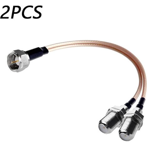 2PCS Koaxialkabel-Splitter Typ F-Stecker auf Doppel-Buchse, 3-Wege-RG316-Koaxialkabel 19 cm für den Anschluss per Kabel, TV, Satellitenreceiver (1/5)