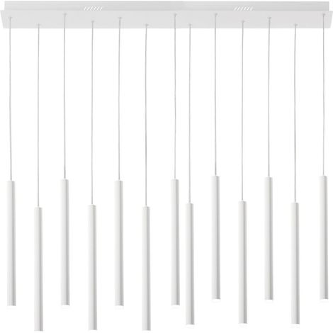 "Sospensione LED PYPE a 13 pendenti in metallo bianco 65W con funzione CCT"