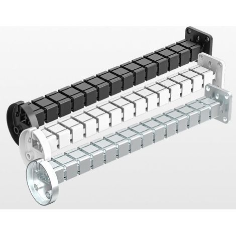Goulotte de câbles pour bureaux, gestion des câbles, goulotte de 125 cm, chaîne porte-câbles flexible, gestion des câbles pour bureaux, pour bureaux réglables en hauteur et fixes (blanc) (1/5)