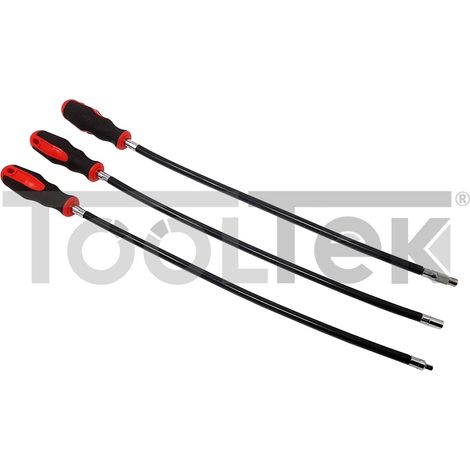 SET 3 CACCIAVITI EXTRA LUNGHI FLESSIBILI PORTA INSERTI ATTACCO 1/4" TOOTLEK (1/5)
