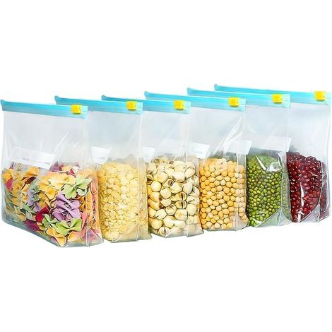 45 sacs congélation réutilisables silicone, zip, étanches (1/3)