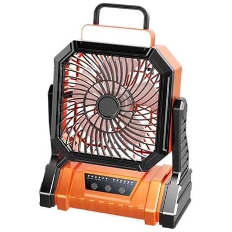 Campingventilator Kompakte Personal Campingventilator - Mit Lampenfunktion 4 Einstellbare Modi 5400Mah Batterie für Zelt Garage Büro Innenraum Patio Warmes Wetter (1/5)
