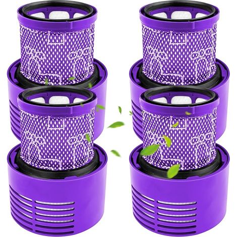 4 Pack Filtre Compatible avec Dyson V10, Accessoire Aspirateur, Cyclone Pièce de Rechange pour Aspirateur À Vide Lavable, Total Clean (1/5)