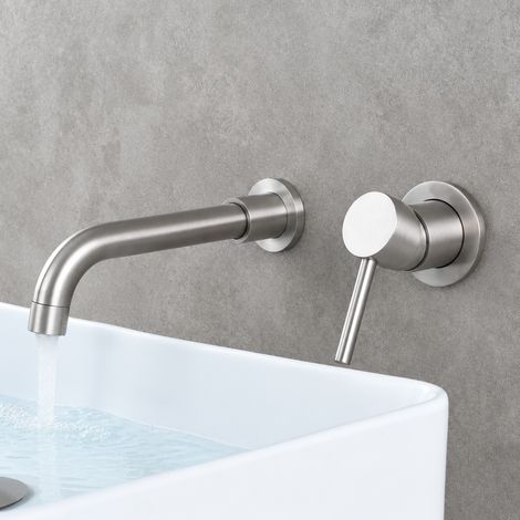 Robinet Mitigeur Lavabo Mural Encastré Inox Finition Brossée SNA6083A Cartouche Céramique 35mm 28,5 × 25 × 12 cm 1,73 kg – Livraison gratuite (1/5)