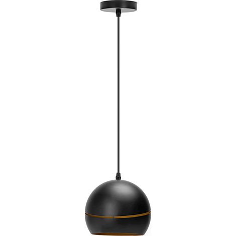 Lampadario a sospensione ovale nero Moderna in metallo E27 (1/5)