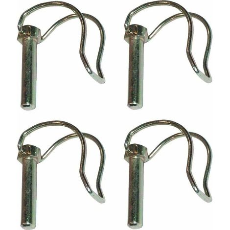 – Lot de 4 goupilles demi-lune en acier zingué – Longueur 45mm – Diamètre 10mm – Pour remorque et motoculture (1/2)