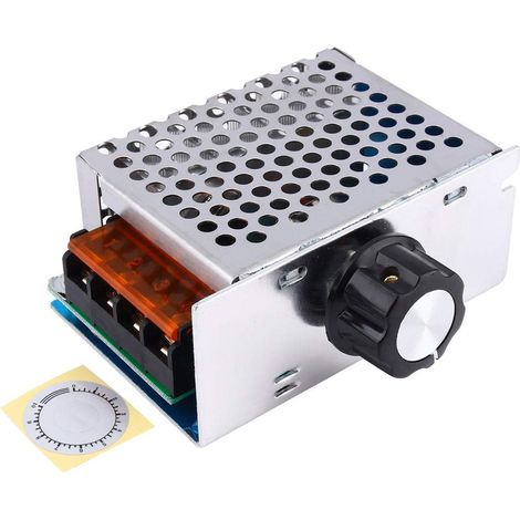 Régulateur de Tension électronique Réglable de Contrôleur de Vitesse de Moteur de la Puissance SCR CA 220v 4000w Variateur de Régulateur de Puissance de Régulation Thermique avec Boîtier de Protection