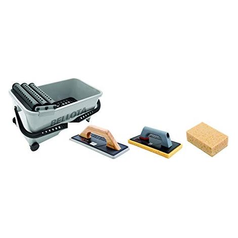 Bellota 58003KIT - Kit Vasca per Lavaggio Professionale con Accessori per Lavori di Piastrellatura - Include 1 Spatola in Gomma Mista 5898B, 1 Spatola con Spugna 5888 e 1 Spugna CS21875