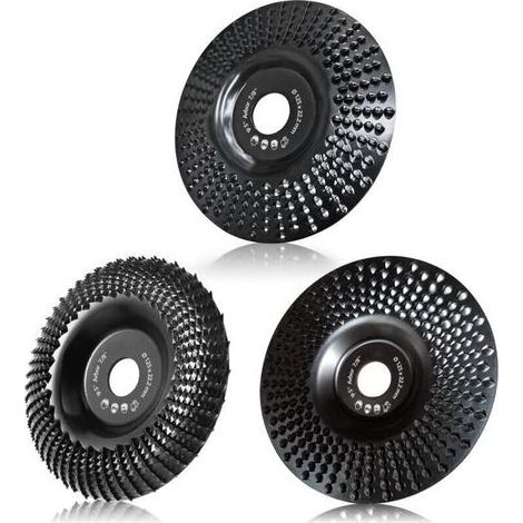 Disque Bois Meuleuse 125mm Disque de Sculpture Sur Bois, 3 Pièces Disques de Meulage pour Façonner, Meuler et couper. Roues pour Meuleuse d'angle (1/4)