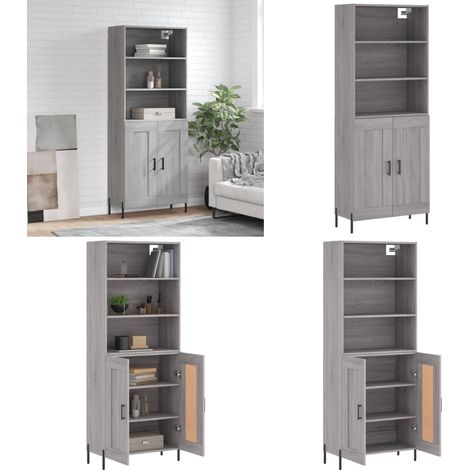 Highboard Grau Sonoma 69,5x34x180 cm Holzwerkstoff - Holzwerkstoff - Schrank (1/5)