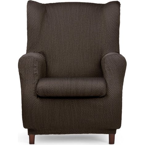 Housse de Fauteuil Extensible 1 Place Marron Design (1/5)