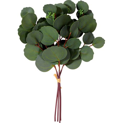 Feuilles d'eucalyptus artificielles (rondelles et pointues), feuilles d'eucalyptus rondes, décoration intérieure, fleurs artificielles, bouquets de mariée (1/2)