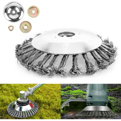 Brosse à Mauvaise Herbes Brosse de Débroussailleuse à Gazon pour Débroussailleuse Tête Brosse Désherbage pour Outils de Pelouse Jardin Agriculture, 150 x 25,4mmBrosse à Désherber Ronde(6 Pouce) (1/5)