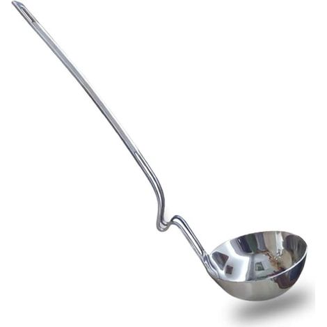 Louche suspendue en acier inoxydable avec poignée incurvée unique, louche créative pour fondue chinoise, louche à support latéral épais, 33 cm (13 pouces) (1/5)