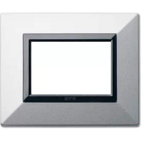 PLACCA ZAMA S44 CON CORNICETTA 3 MODULI COLORE ARGENTO OPACO AVE 44P93AO