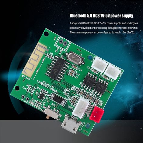 Amplificateur Audio Stéréo Bluetooth 5.0, 2x5W avec Entrée AUX et Alimentation 3.7V/5V pour Enceintes DIY (1/5)