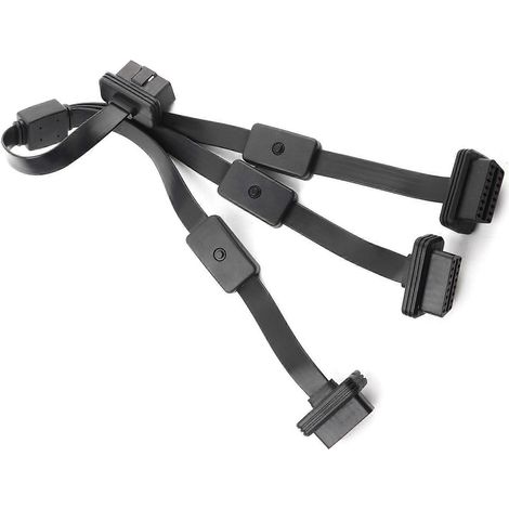 OBD2-Verlängerungskabel-Adapterstecker mit 16 Pins (1 Stecker auf 3 Buchsen) und Ein-/Ausschalter