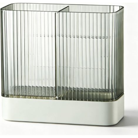 Porte-ustensiles égouttoir à couverts évier,Porte-Couverts,2 compartiments porte-ustensiles, Organisateur de Cuisine pour cuisine, fourchettes, panier de rangement, organisateur pour cuillères (1/5)