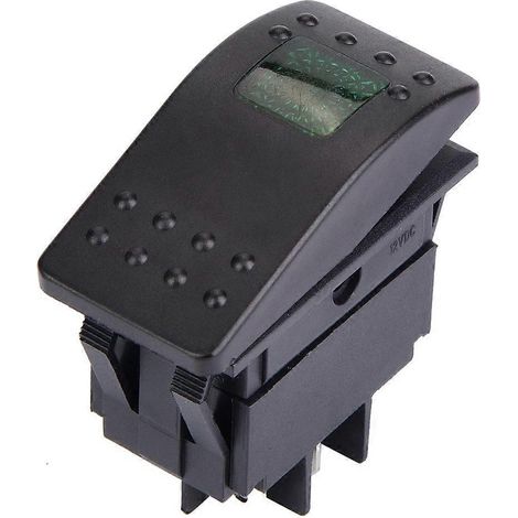 interrupteur à bascule 4 pôles 12 V CC avec indicateur LED pour batteries de voiture, de bateau et de caravane (vert)