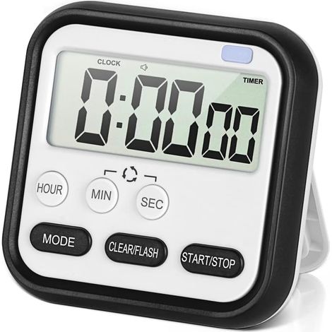 Minuteur visuel numérique 24 heures, chronomètre magnétique avec compte à rebours et compte à rebours, grand écran LCD à grands chiffres (1/5)