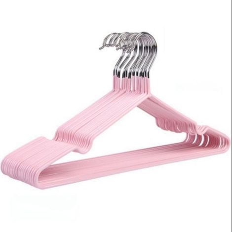 Platzsparende, stabile und rutschfeste Kleiderbügel für dicke, trockene oder nasse Kleidung Set mit rosa Kleiderbügeln für Zuhause und Studentenwohnheime (1/5)