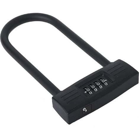 Sollbry Robustes Bügelschloss, 4-stelliges Zahlen-Passwortschloss für Fahrräder, Fahrrad-Zahlen-Bügelschloss, Fahrrad-Bügelschloss für Zuhause, Schule, Reisen (227 x 112 mm) (1/5)