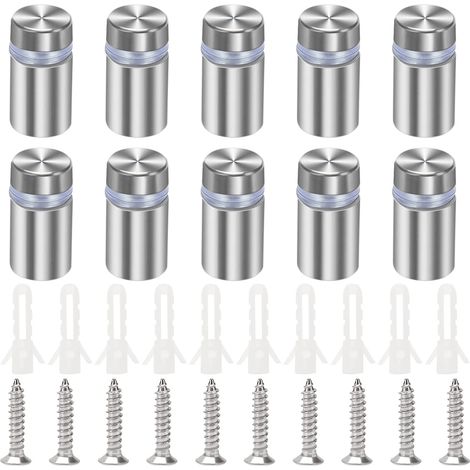 [MAI USATO]10 pezzi 12×20mm Viti pubblicitarie in acciaio inossidabile, Fissaggi per distanziali in vetro, Viti distanziali, Distanziali pubblicitari in vetro, con viti, per elementi di fissaggio pubb (1/5)