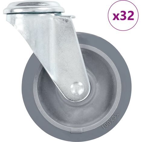 32 Stk. Lenkrollen mit Bolzenloch 100 mm
