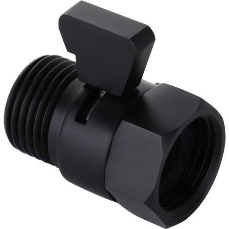 (Matte Black)Water Flow Control Valve, Brushed Nickel Handheld Shower Shut Off Valve, Adjustable Water Pressure Shut Off Valve, G1/2 Brass Standard Connection (1/4)
