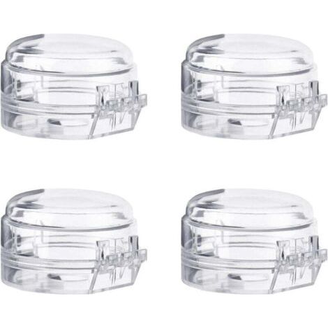 BUNTHAUS PA Lot de 4 protections pour boutons de cuisinière à gaz, transparentes et sans danger pour les enfants, amovibles et résistantes aux projections d'huile. (1/4)