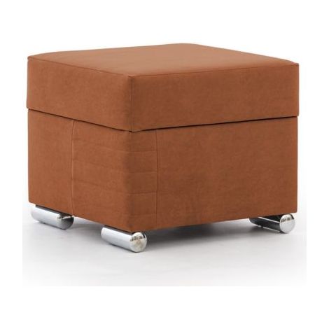 Polsterhocker mit Stauraum CANTON in Stoff Camelia Rostbraun (1/3)