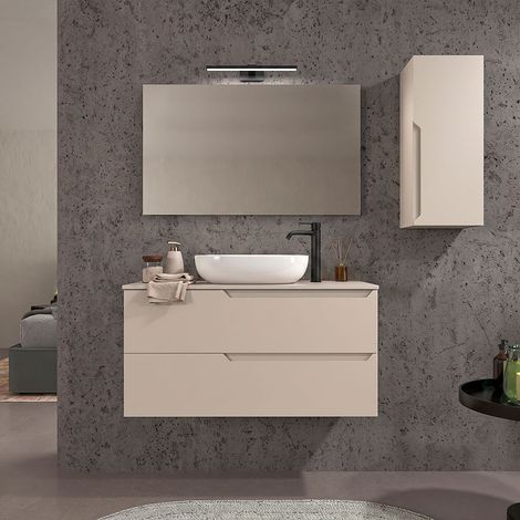 Kibath Mueble+lavabo+espejo+LED VICTORIA 80x45 moka 2c sobre enc. (1/5)