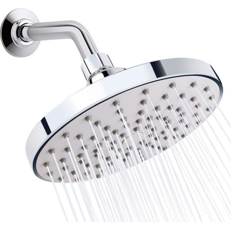 Pommeau de douche effet pluie 6 pouces haute pression, installation sans outil - avec larges zones de pulvérisation et buses sensibles-AquaForge (1/5)