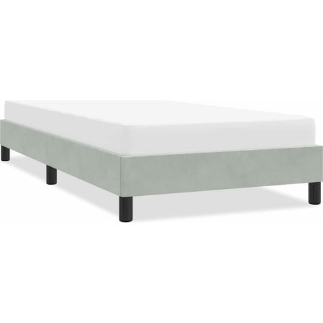 Estructura de cama sin colchón terciopelo gris claro 100x210 cm