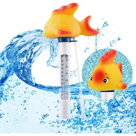 MINKUROW Termómetro flotante para piscina, Taozoey Goldfish Termómetro flotante para piscina, Termómetro de agua flotante, Termómetro de baño con cuerda Adecuado para piscinas, spas y estanques de pec (1/5)