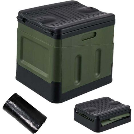 Toilette Pliante Portable Toilette de Camping de Voyage en Plein Air Tabouret Pliant/boîte de Rangement de Voiture Extérieure pour La Maison/camping/bateau/randonnée/longs Voyages/utilisation à La P