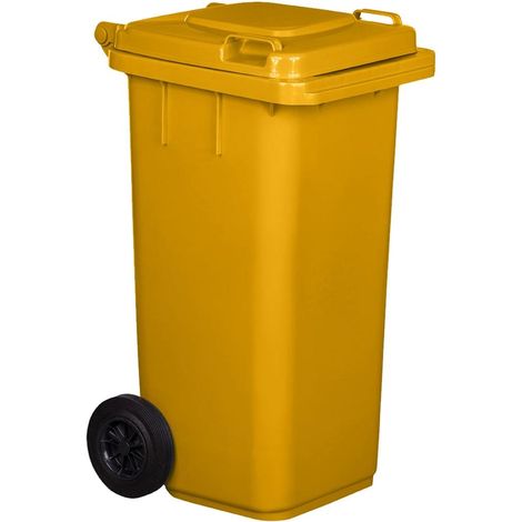 Pattumiera Bidone Portarifiuti per Raccolta Differenziata 120 Litri Colore GIALLO Colore Giallo 120 Litri