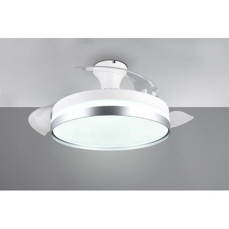 LINDBERG PLAFONIERA LED 35W 4050lm, 2700 - 6500K CON PALE A SCOMPARSA CON TELECOMANDO MULTIFUNZIONE REGOLAZIONE INTENSITA' E TIMER CON INVERSIONE DI ROTAZIONE X FUNZIONE INVERNALE CON MOTORE DC D. 107 (1/4)