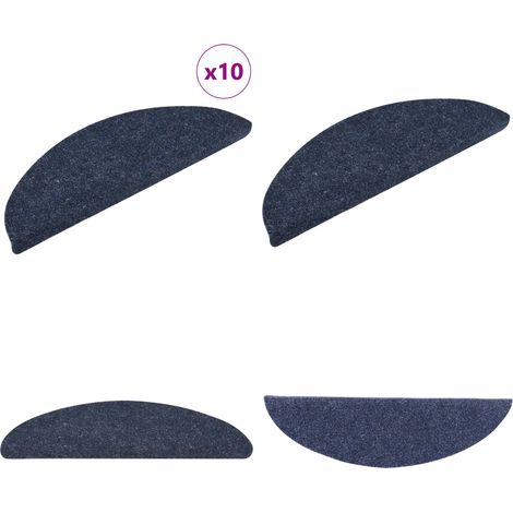 Selbstklebende Treppenmatten 10 Stk. Blau 56x17x3 cm Nadelvlies - Treppenmatte - Nadelvlies - Trittschalldämmung - Rutschfeste Matte - Treppenläufer - Home & Living (1/5)