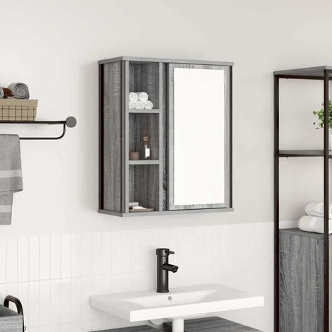 Armoire murale de salle de bain miroir sonoma gris 50x21x60 cm vidaXL (1/5)