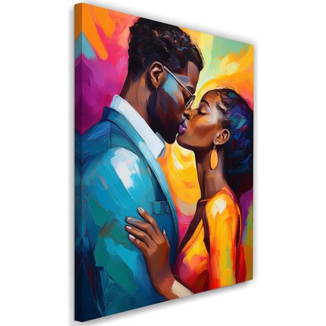 Tableau déco Amour Baiser Femme Homme 40x60 (1/5)