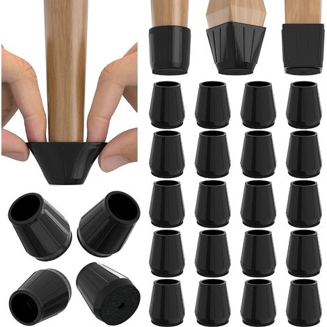 Paquete de 24 almohadillas de silicona extra pequeñas para patas de sillas, aptas para suelos de madera maciza, fundas de goma gruesa para patas de sillas. (1/4)