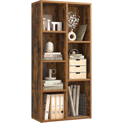 Bibliothèque en Bois, Étagère de Rangement, 50 x 24 x 106 cm (1/5)