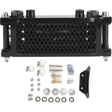 Jeffergarden Refroidisseur d'huile Moteur, radiateur d'huile Moteur à Refroidissement Rapide avec kit de pièces de Montage adapté pour Moto Tout-Terrain VTT Tout-Terrain à 4 Roues 100-250CC (1/5)