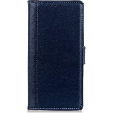Étui portefeuille pour Xiaomi Redmi Note 10 5G - Motif grain - Bleu foncé - Coque avec rangement cartes (1/5)