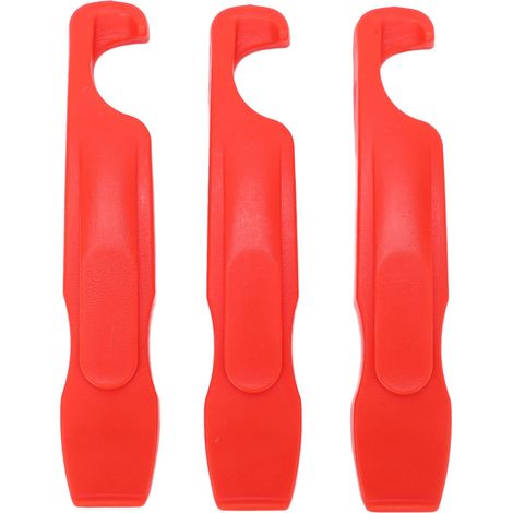 Kit de 3 Démonte-pneus Vélo en Nylon - Outil de Réparation Roue Bicyclette - Rouge (1/5)