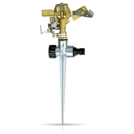 Arroseur de Jardin Impulse, 360 Degrés à Toute épreuve Arroseur à Gazon Impact Pulvérisateur D'irrigation avec Metal Spike pour Arroser Les Plantes Fleurs Légumes
