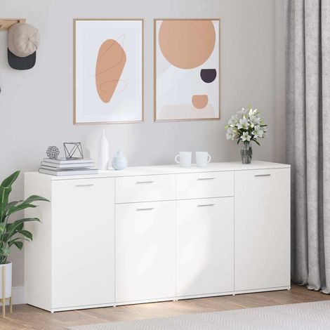 Buffet - Armoire de rangement Enfilade Blanc 160x36x75 cm Aggloméré BV895495 - BonneVie (1/5)